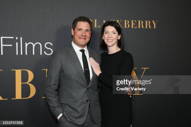 Rich Sommer and Virginia Donohoe at the premiere of "BlackBerry" held at The London West Hollywood Kensington Ballroom on May 10, 2023 in West...