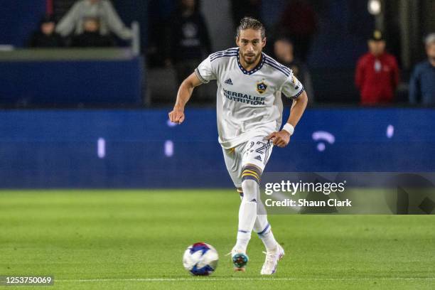 Martín Cáceres of Los Angeles Galaxy during the 2023 U.S. Open Cup Round of 32 match against Seattle Sounders at Dignity Health Sports Park on May...