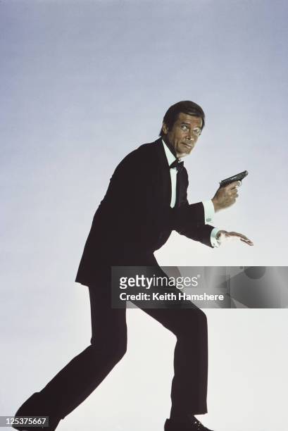 English actor Roger Moore stars as 007 in the James Bond film 'For Your Eyes Only', March 1981.
