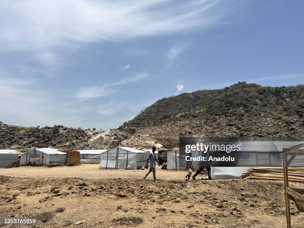 General view of the Gwoza IDP Camp in Borno State, Nigeria on May 03, 2023. While the number of people displaced and sheltered in camps due to...