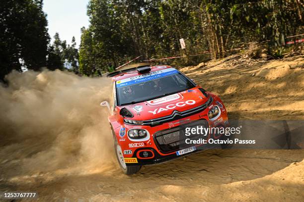 Yohan Rossel of France and Arnaud Durand of France compete in their Citroen C3 during the shakedown for FIA World Rally Championship Portugal on May...
