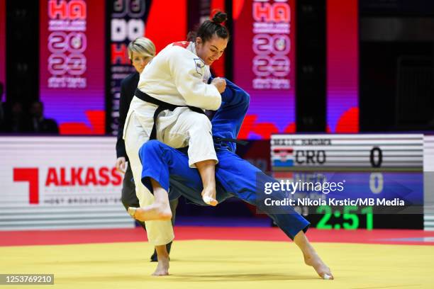 Kim Polling of Netherlands competes against Barbara Matic of Croatia in Women's -70kg during the World Judo Championships 2023 - Day 5 on 11 May,...