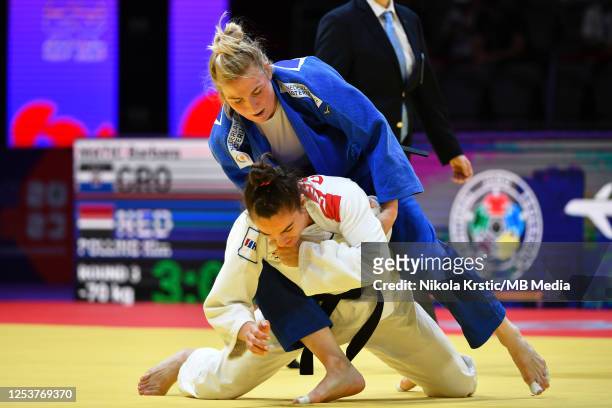 Kim Polling of Netherlands competes against Barbara Matic of Croatia in Women's -70kg during the World Judo Championships 2023 - Day 5 on 11 May,...