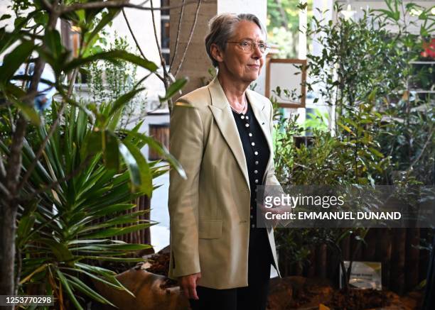 French Prime Minister Elisabeth Borne visits a garden at the departmental council in Saint-Denis de la Reunion, on the French Indian Ocean island of...