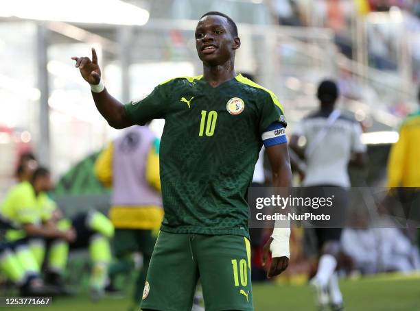 Senegal's Amara Diouf reacts during the U17 Africa Cup of Nations quarterfinal match between Senegal and South Africa in Algiers, Algeria, May 10,...