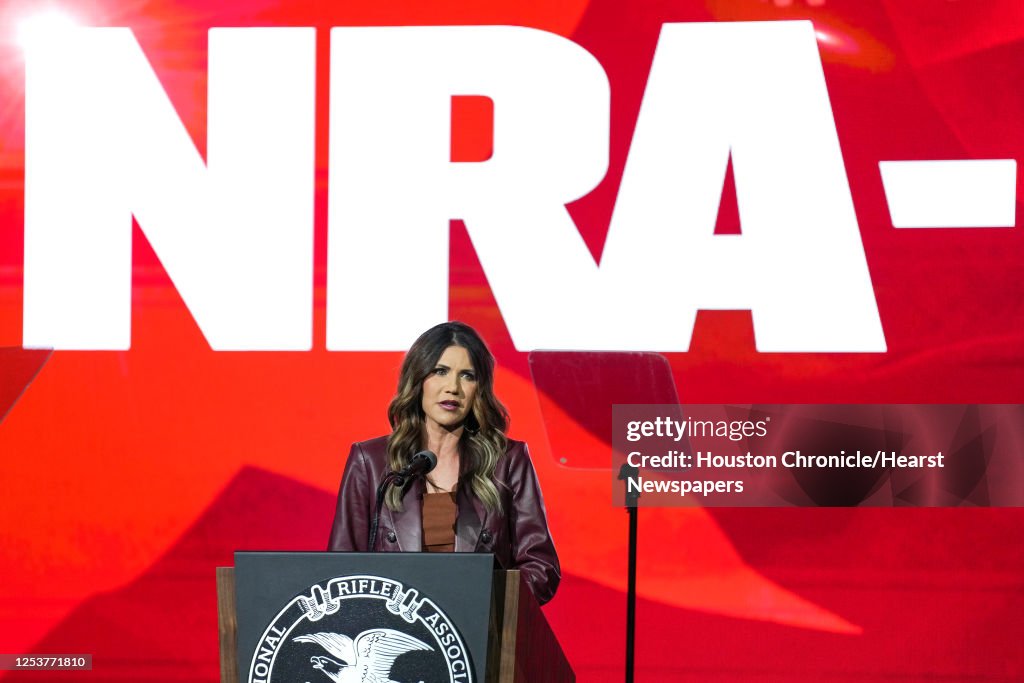 N Raila R South Dakota Gov. Kristi Noem speaks during the NRA-ILA Leadership ...