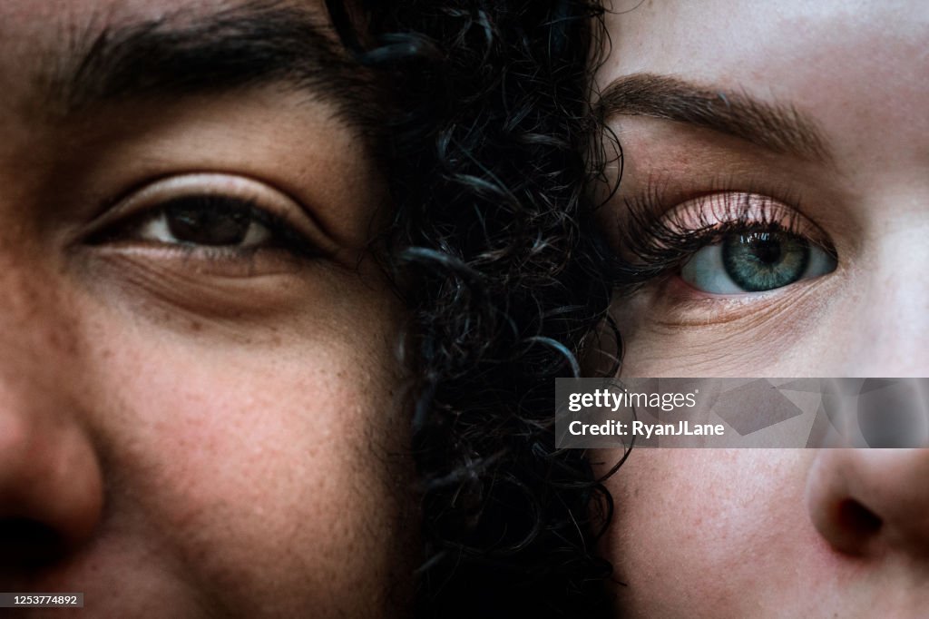 Multiracial Young Adult Couple Portrait