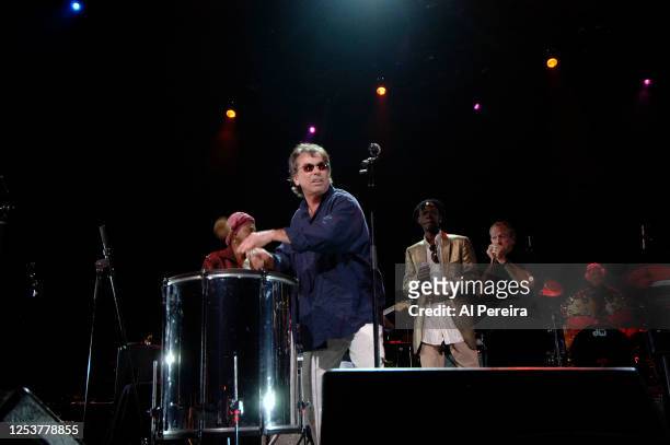 Mickey Hart, Angelique Kidjo and Charlie Musselwhite perform at the Sixth Annual Jammy Awards on April 20, 2006 at Madison Square Garden in New York...
