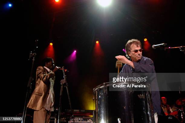 Baaba Maal and Mickey Hart perform at the Sixth Annual Jammy Awards on April 20, 2006 at Madison Square Garden in New York City.