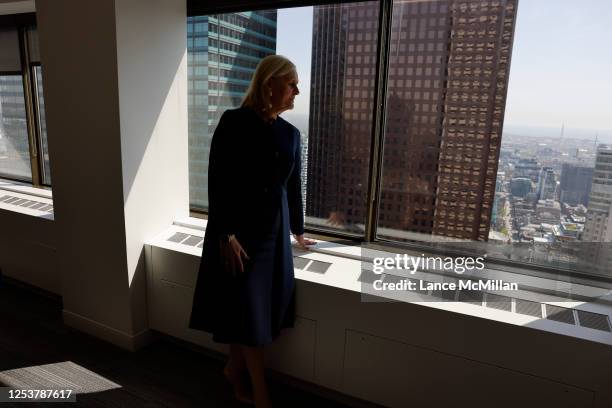 Amanda Blanc, CEO of insurance company Aviva, poses for a photo at the Aviva Canada office at First Canadian Place in Toronto. Toronto Star/Lance...