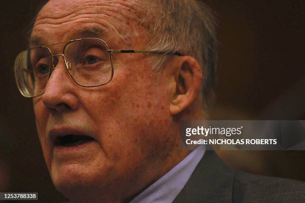 Supreme Court Chief Justice William Rehnquist testifies to a House Financial Services subcommittee about minting coins in commemoration of former...