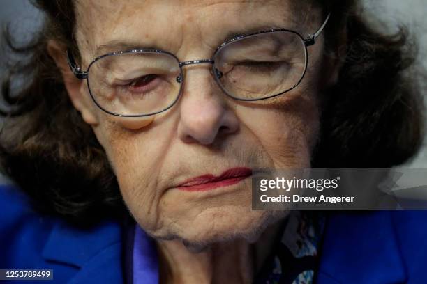 Sen. Dianne Feinstein attends a business hearing of the Senate Judiciary Committee on Capitol Hill May 11, 2023 in Washington, DC. This was...