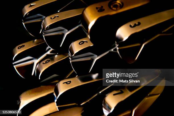 modern iron golf clubs blades - luxury club stock pictures, royalty-free photos & images