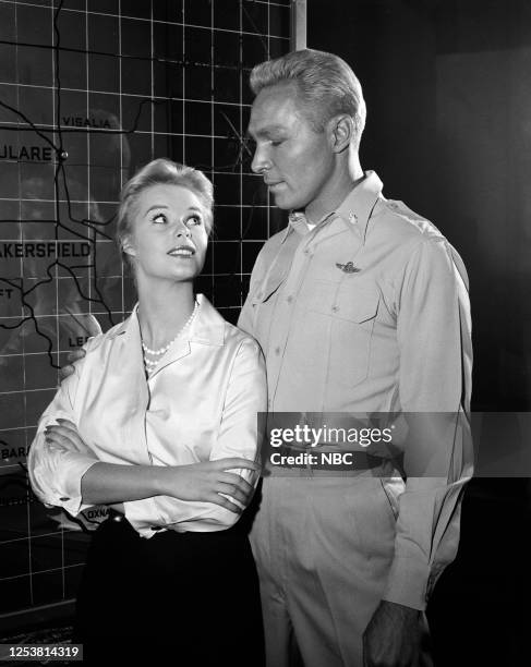 Season 1 -- Pictured: Ingrid Goude as Ingrid, Dean Fredericks as Lt. Col. Stevenson B. Canyon --