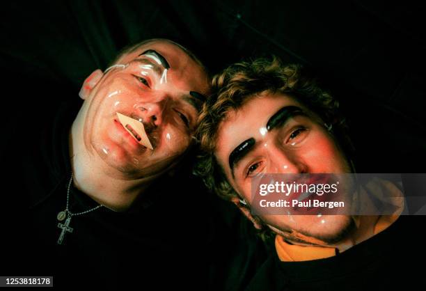 Portrait of Thomas Bangalter and Guy-Manuel de Homem-Christo, members of French house and electro duo Daft Punk, Amsterdam, Netherlands, 10 February...