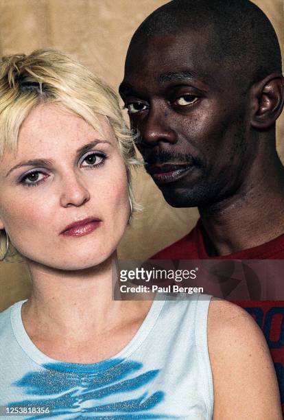 Portrait of Maxi Jazz and Sister Bliss of British electronica band Faithless, Amsterdam, Netherlands, 11 May 2001.