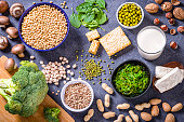 Various kinds of vegan protein sources