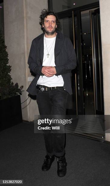 Jamie Reynolds of The Klaxons arrives at a hotel to meet Peaches Geldof on February 26, 2009 in London, England.