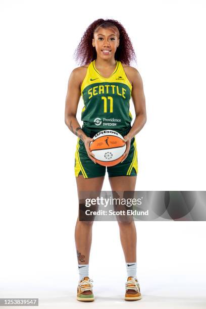 Arella Guirantes of the Seattle Storm poses for a portrait during WNBA Media Day at Climate Pledge Arena on May 10, 2023 in Seattle, Washington. NOTE...