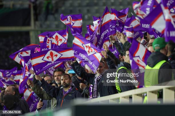 Supporters of ACF Fiorentina prior to UEFA Europa Conference League Semi final First Leg match between Fiorentina and FC Basilea 1893 ,on May 11,...