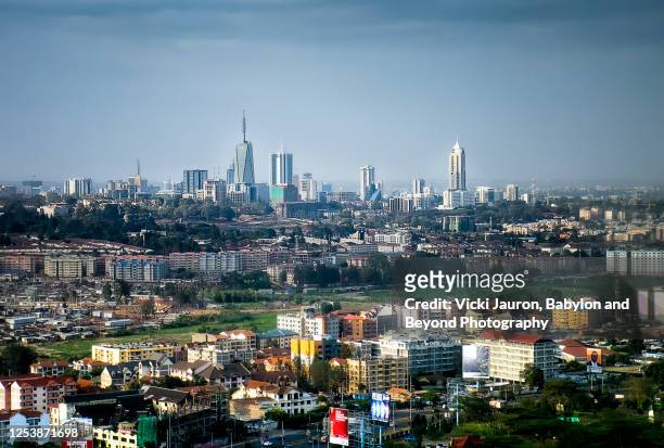 aerial city view of nairobi, kenya in july - kenya stock pictures, royalty-free photos & images