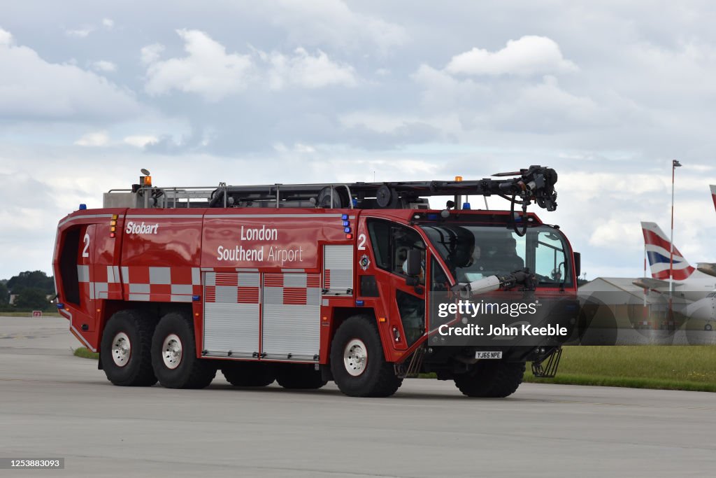 A Oshkosh Striker 6x6 fire fighting vehicle at London Southend