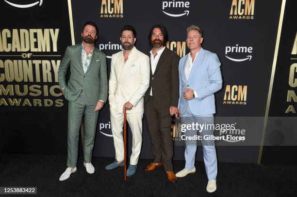Brad Tursi, Matthew Ramsey, Geoff Sprung and Trevor Rosen of Old Dominion at the 58th Academy of Country Music Awards from Ford Center at The Star on...