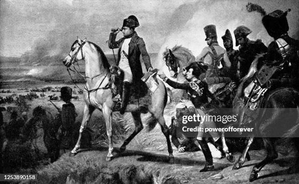 illustrations, cliparts, dessins animés et icônes de napoléon à wagram par emile jean horace vernet - 19ème siècle - cavalier militaire