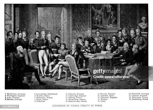 19世紀巴黎條約維也納大會 - 外交 幅插畫檔、美工圖案、卡通及圖標