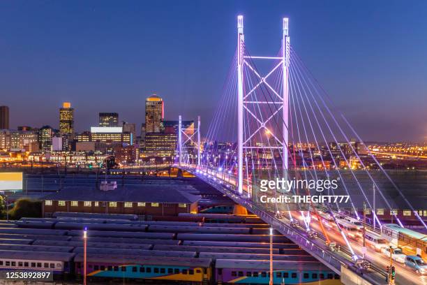 nelson mandela bridge in johannesburg, south africa - gauteng province stock pictures, royalty-free photos & images