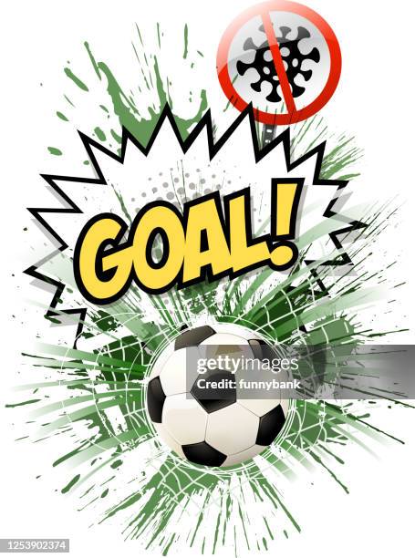 hygiene goal exploding - soccer competition stock illustrations