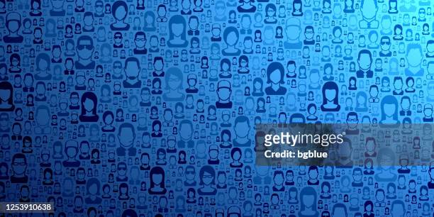 ilustraciones, imágenes clip art, dibujos animados e iconos de stock de fondo azul abstracto - patrón de personas - man blue background