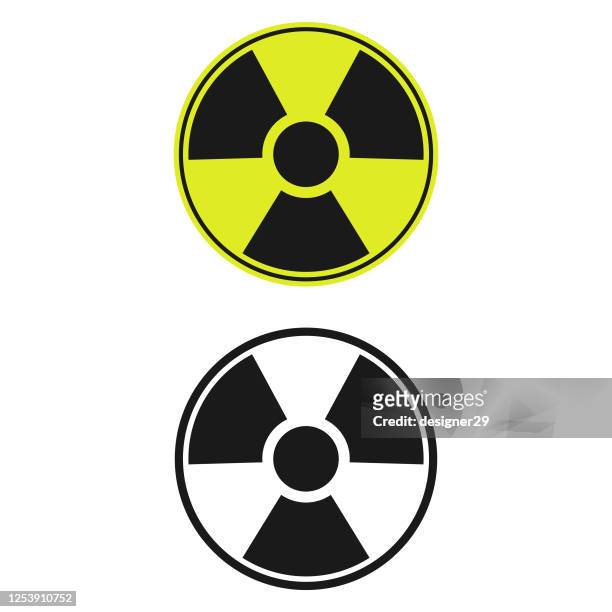 radioactive icon. - binary fission stock illustrations stock illustrations