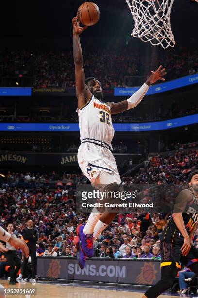 Jeff Green of the Denver Nuggets drives to the basket during Game Six of the Western Conference Semi-Finals of the 2023 NBA Playoffs against the...