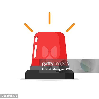 Ficklampa, varningslarm ljus och Siren Light Flat Design Vector Design. Ficklampa, varningslarm ljus och Siren Light Flat Design Vector Design.