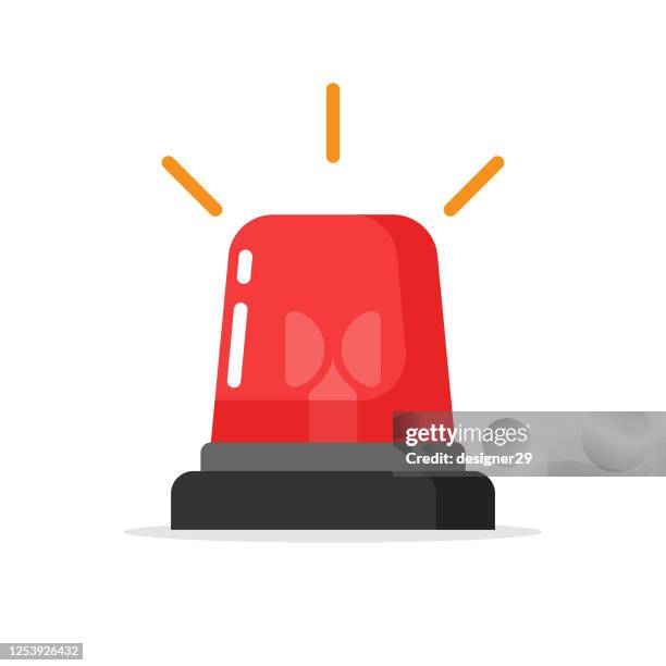 bildbanksillustrationer, clip art samt tecknat material och ikoner med ficklampa, varningslarm ljus och siren light flat design vector design. - safe