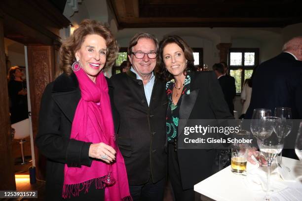 Barbara Begusat, Thomas Haffa, Pia Hahn during the Mauro Bergonzoli Exhibition Opening at Tratzberg Castle on May 11, 2023 near Jenwein in Tirol,...