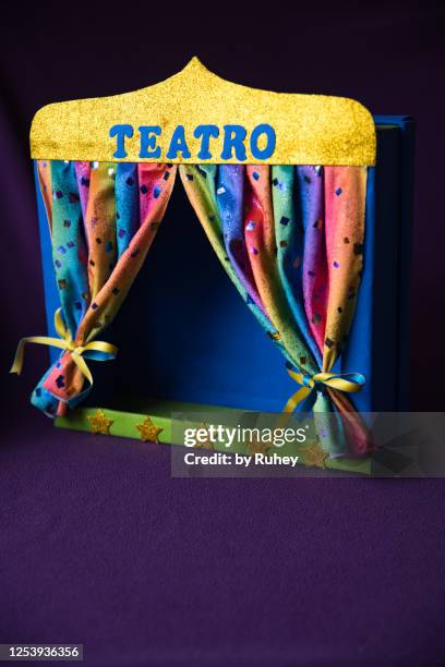 handmade puppet theater - puppet show stage stock pictures, royalty-free photos & images