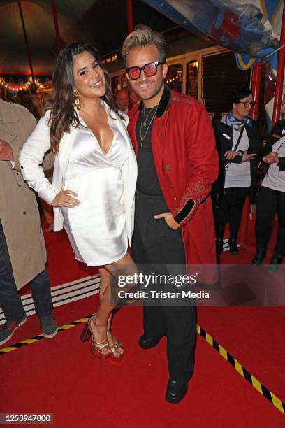 Tanja Tischewitsch and Luca Bazzanella at the Circus Roncalli gala premiere "All for ART for all" on May 11, 2023 in Hamburg, Germany.