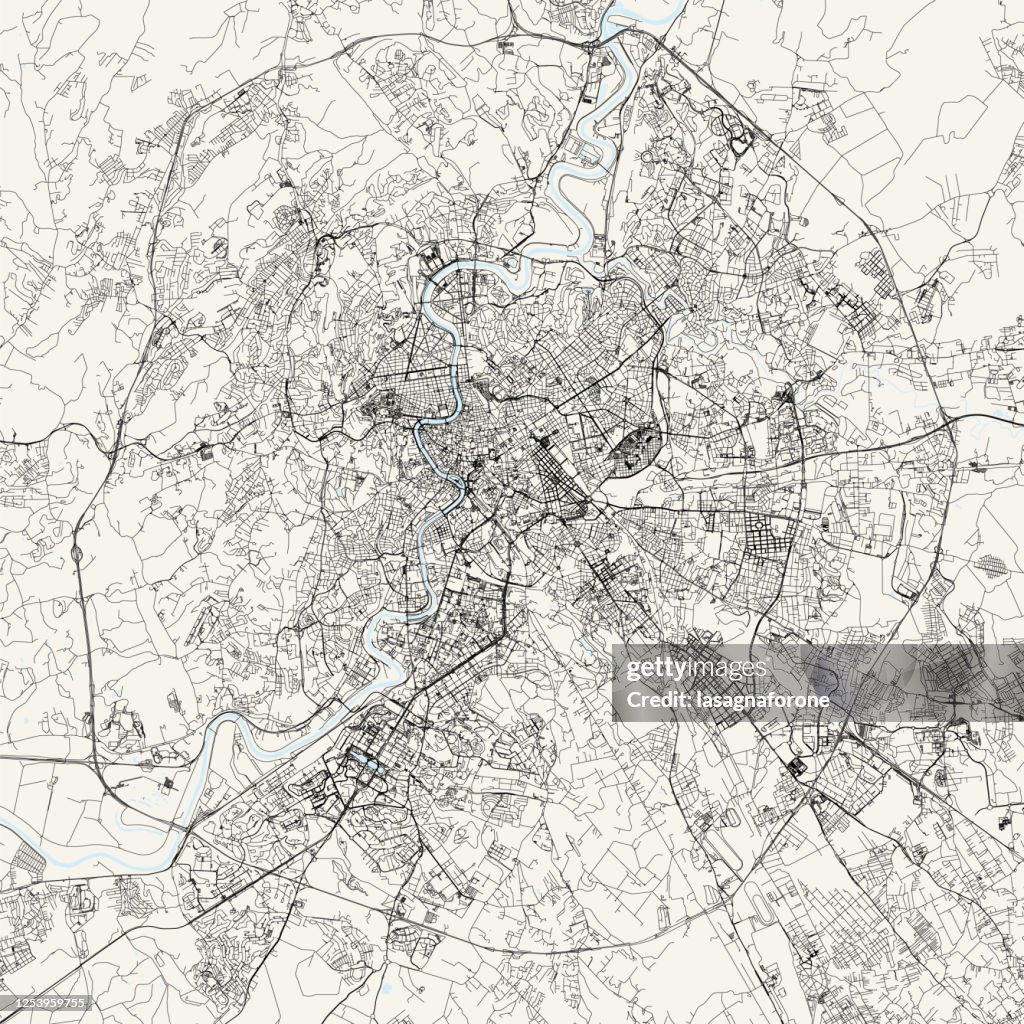 Mapa vectorial de Roma, Italia