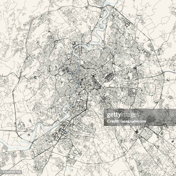 rome, italy vector map - rome italy map stock illustrations