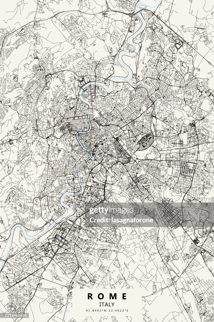 Mapa vectorial de Roma, Italia