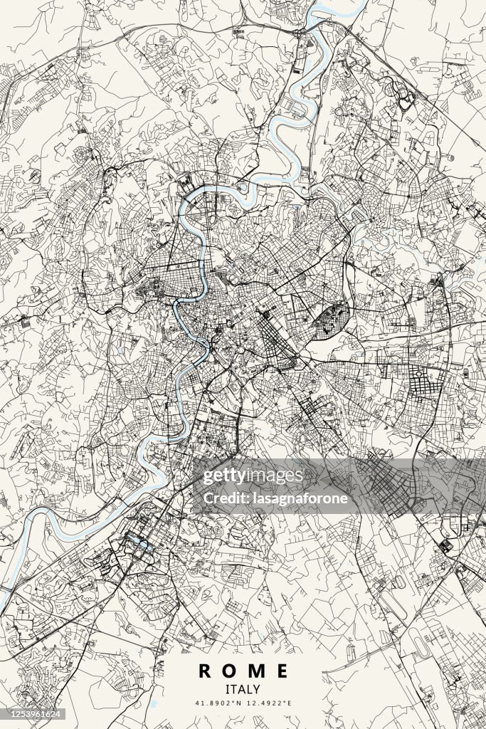 Rome, Italië Vector Kaart