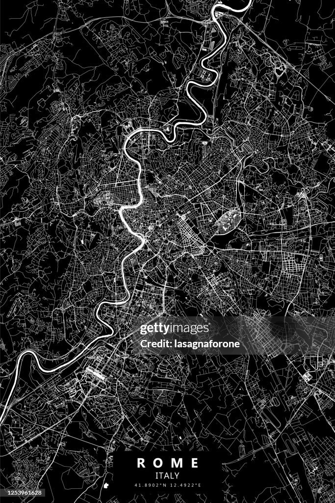 Rome, Italy Vector Map