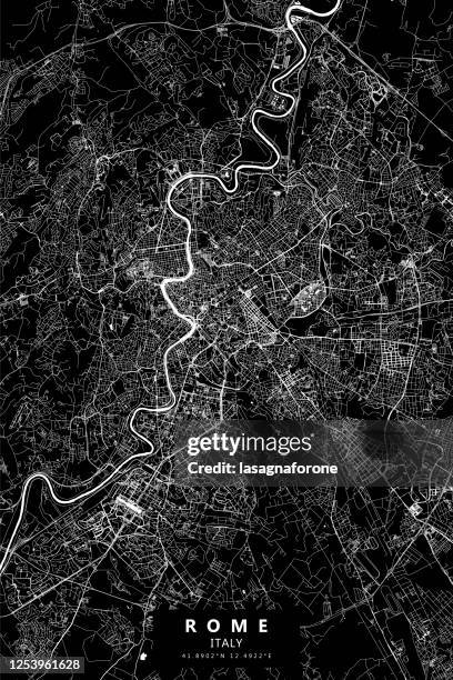 rome, italy vector map - trastevere stock illustrations