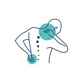 back pain treatment vector icon illustration