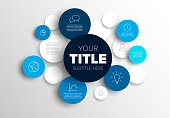 Multipurpose infographic made from blue content circles