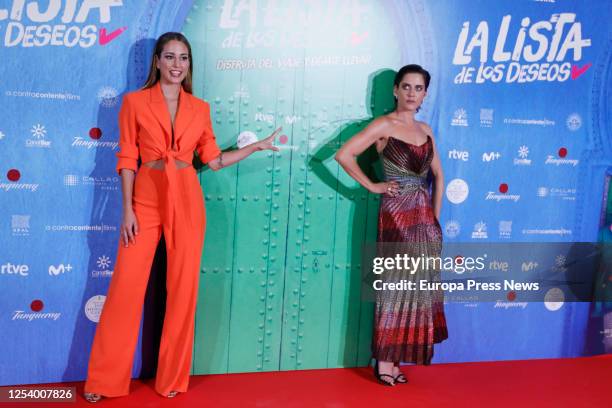 Actresses Silvia Alonso and María León pose during the first preview of Álvaro Díaz Lorenzo's film 'La Lista de los Deseo' after the opening of...
