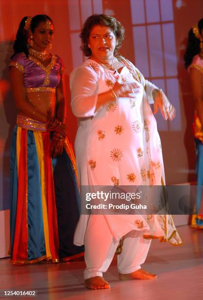 Saroj Khan performs at the launch of the NDTV Imagine channel on November 14, 2007 in Mumbai, India.