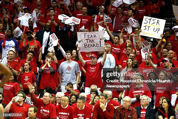 Anna Rockets Fans Houston Rockets fans cheer during the second quarter of Game 1 of the ...